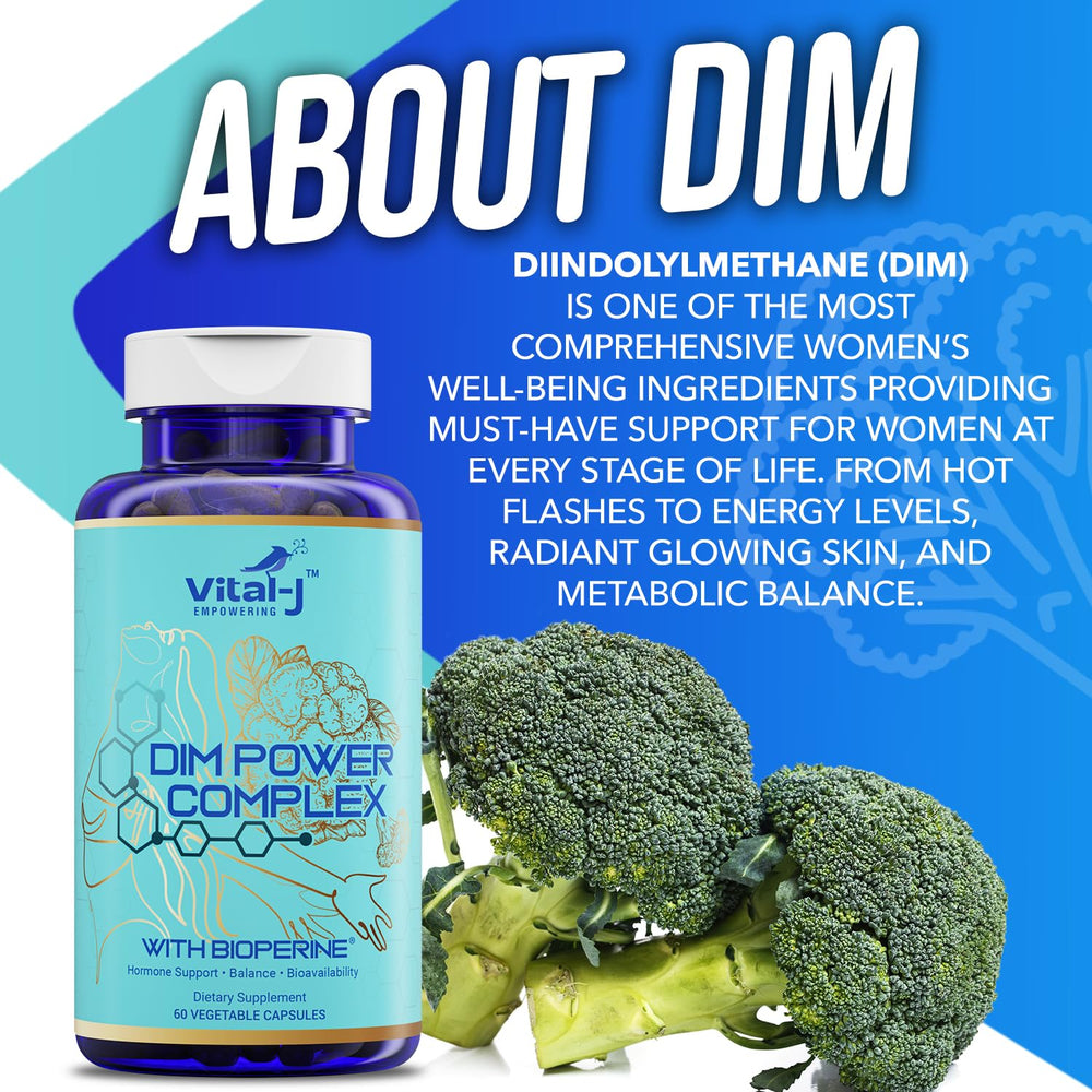 Vital-J Empowering DIM capsules highlight estrogen metabolism support