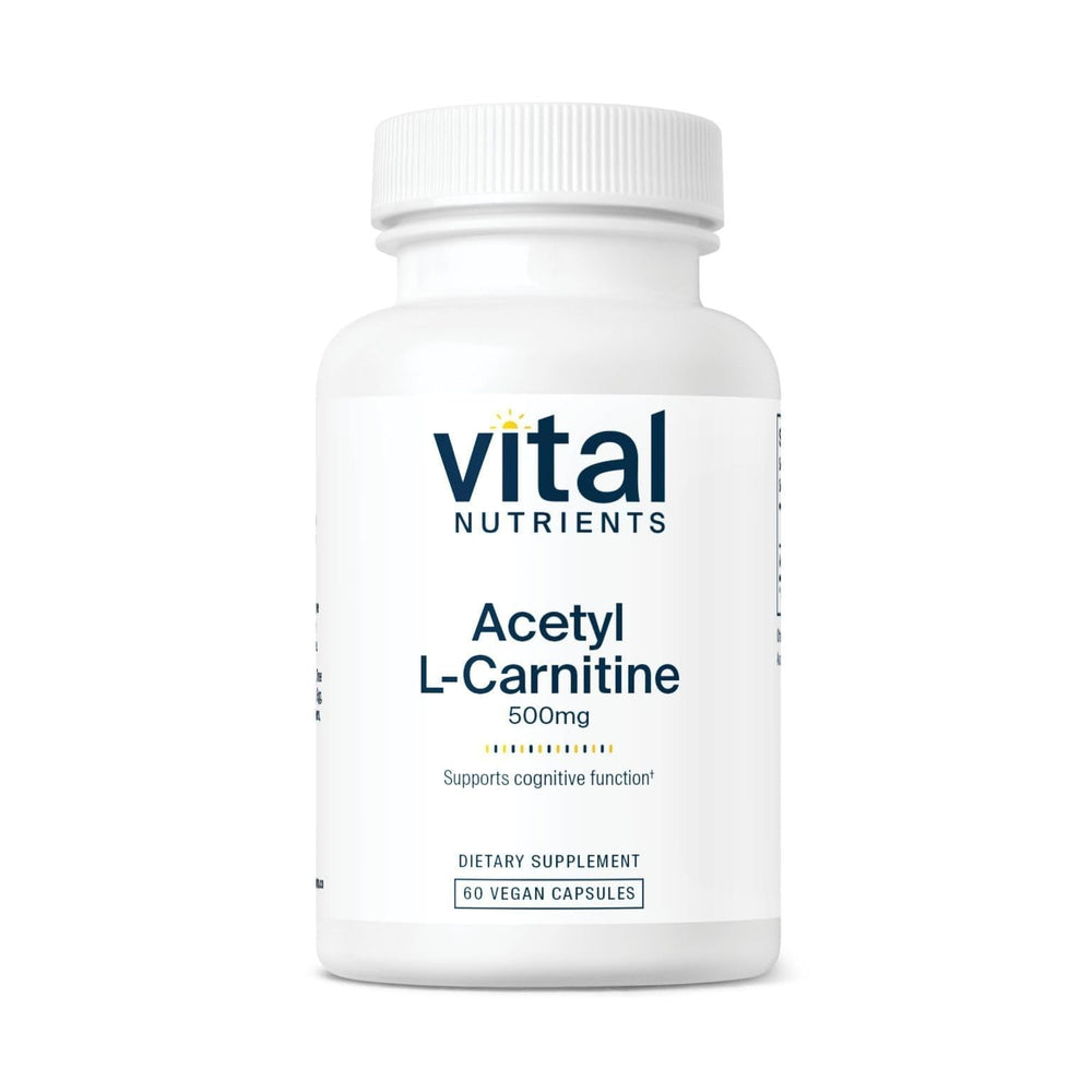 Vital Nutrients Acetyl L-Carnitine 500mg bottle front view for cognitive support