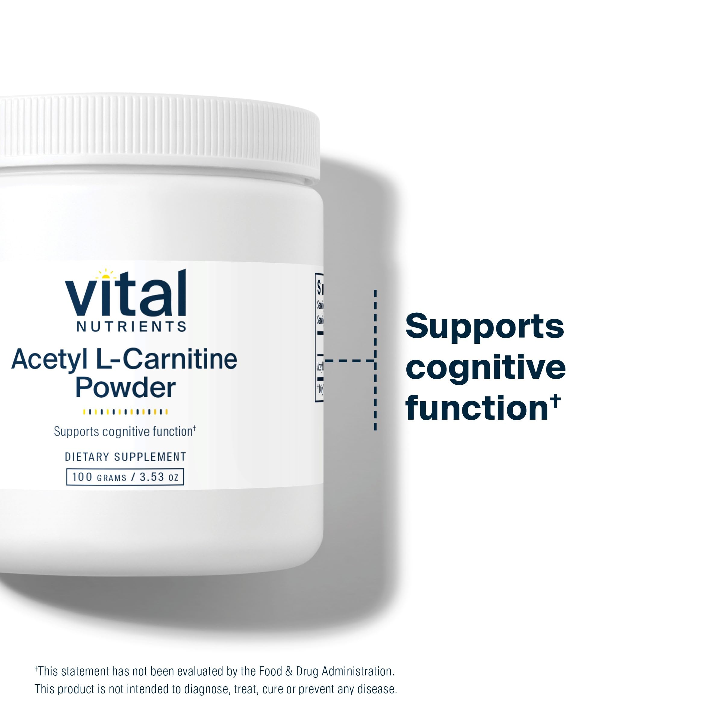 Vital Nutrients Acetyl L-Carnitine powder packaging open for quick access