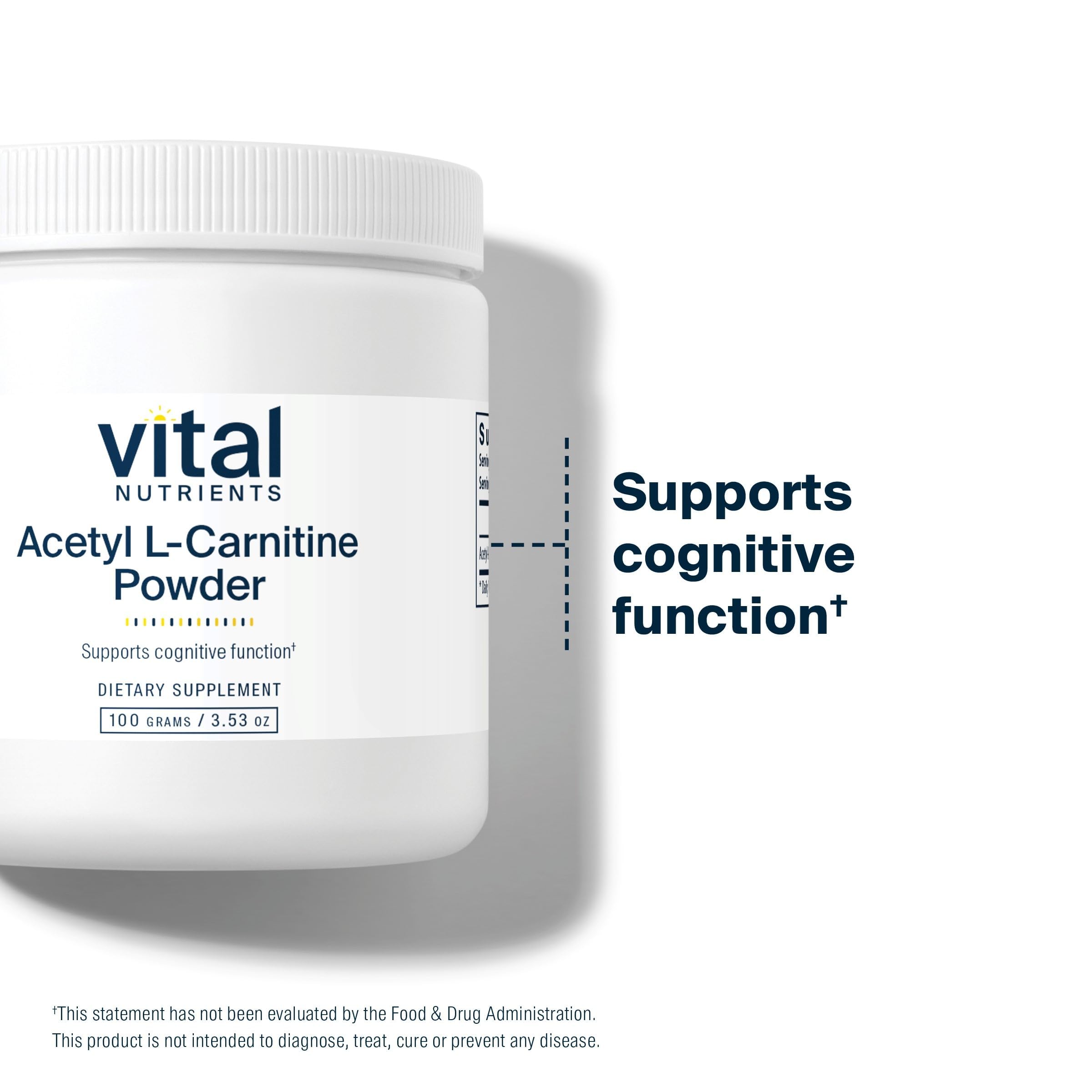 Vital Nutrients Acetyl L-Carnitine powder vegan formula highlights plant-based integrity