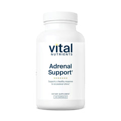 Vital Nutrients Adrenal Support bottle front view showing capsules for daily stress and energy balance