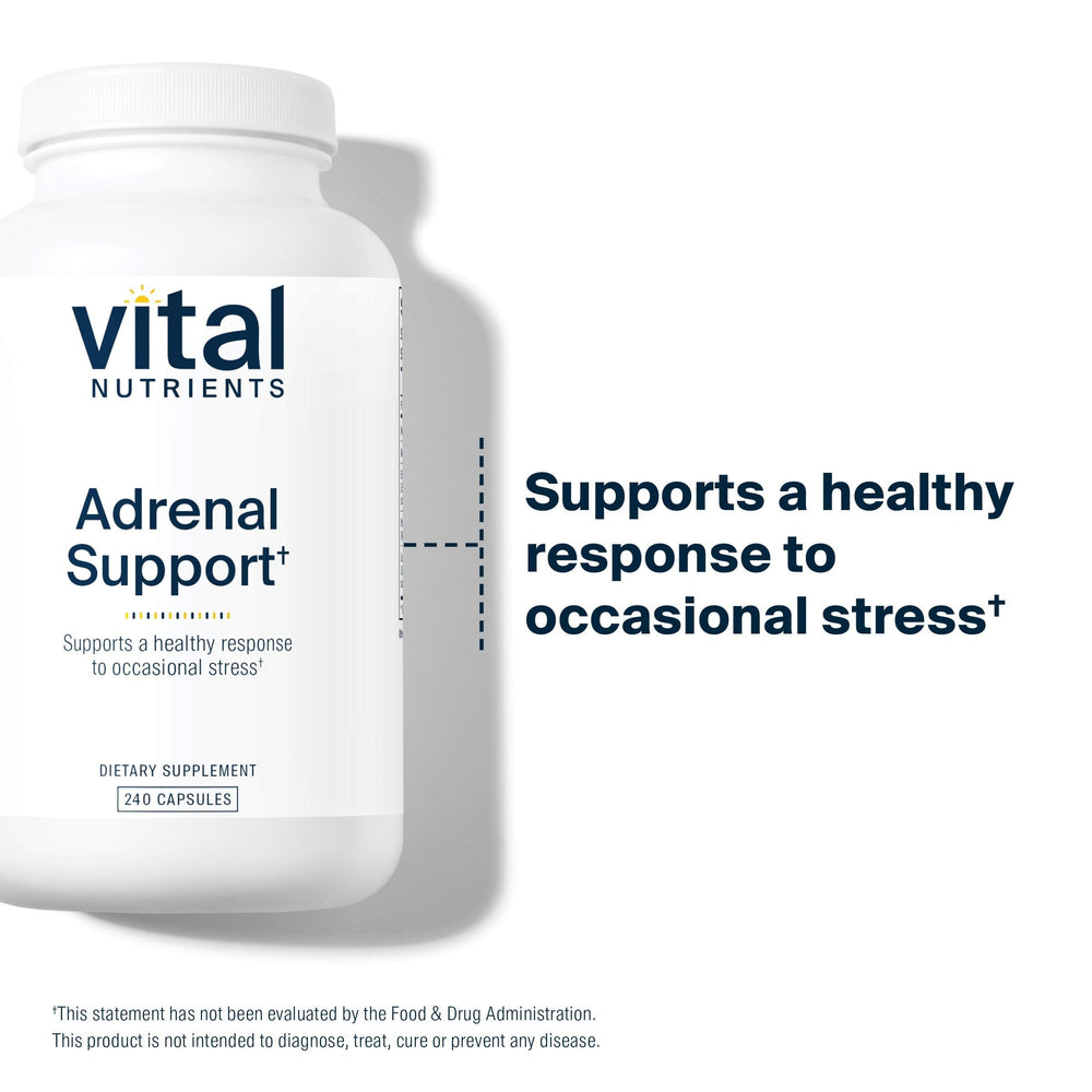 Vital Nutrients Adrenal Support capsules ready for daily routines and energy balance