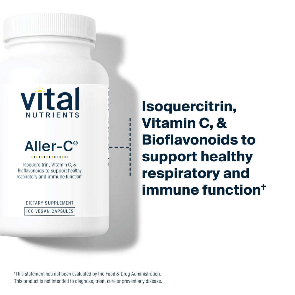 Vital Nutrients Aller-C daily-use scene showing convenient capsule ritual.