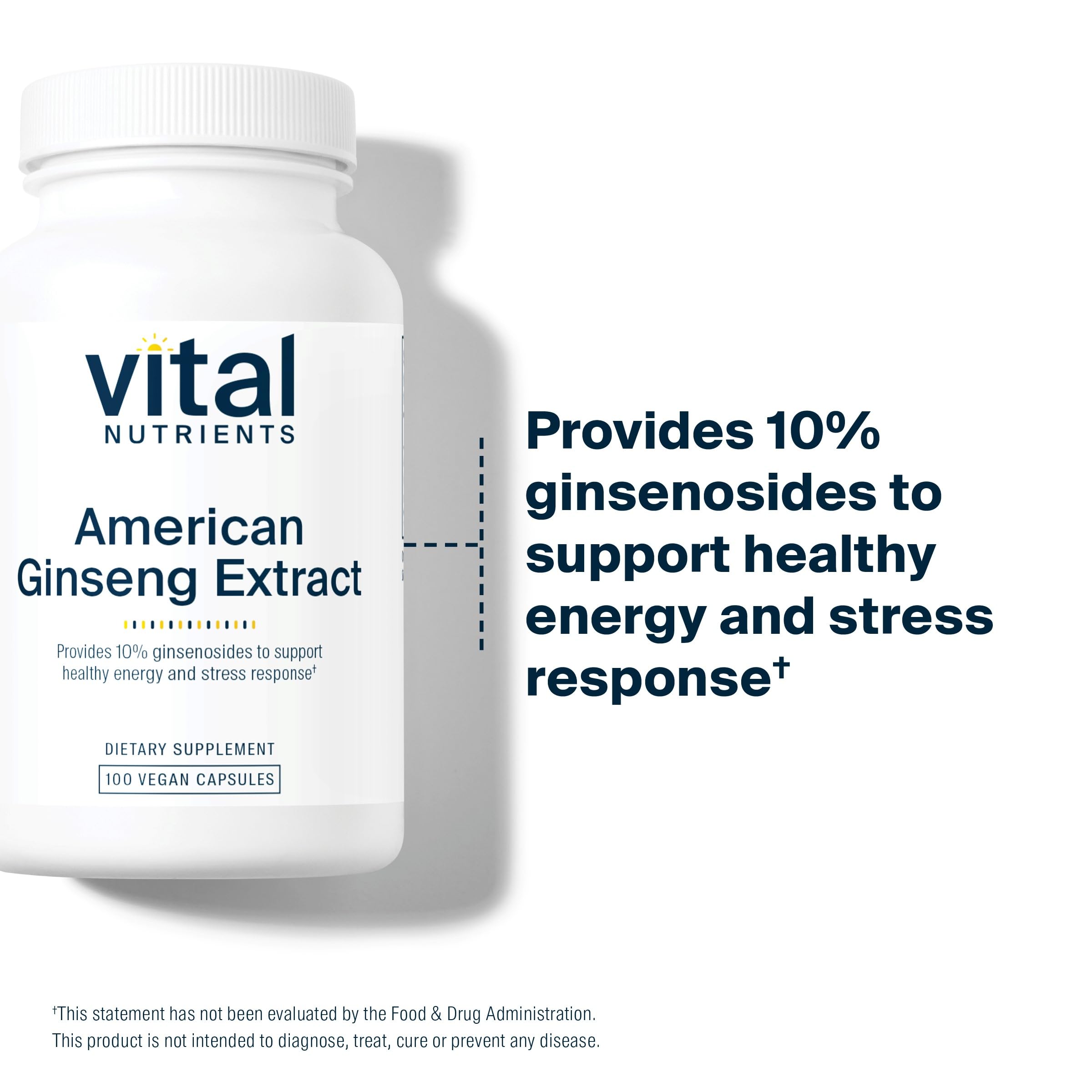 Vital Nutrients American Ginseng ingredient visual hints at high potency