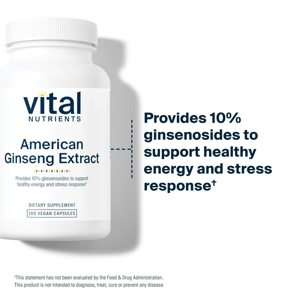 Vital Nutrients American Ginseng ingredient visual hints at high potency