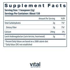 Vital Nutrients Arabinogalactan powder scoop on table for easy daily supplementation