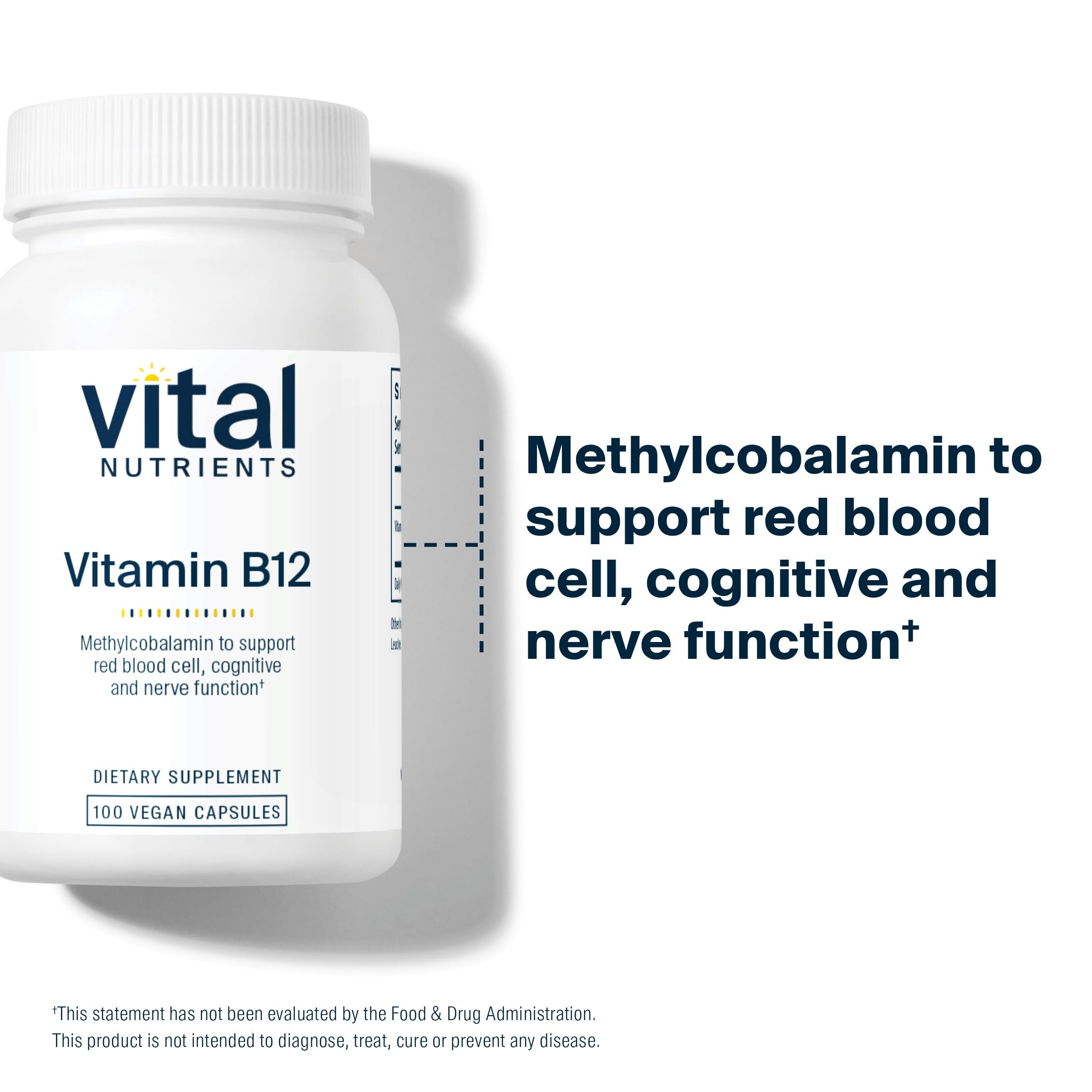 Vital Nutrients B12 1000mcg produced in allergen-free facility with checks