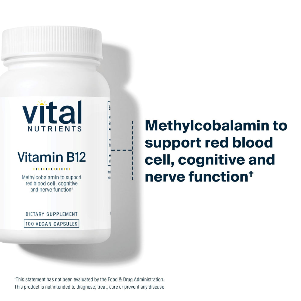 Vital Nutrients B12 1000mcg produced in allergen-free facility with checks