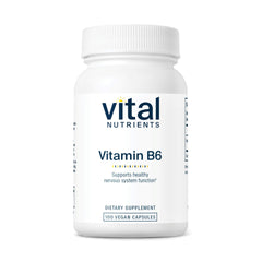 Vital Nutrients B6 100 mg pyridoxine HCl capsule supporting daily nervous system function