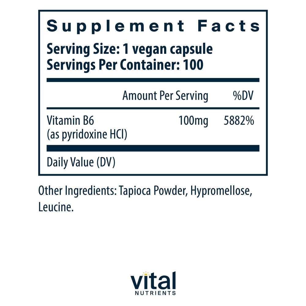 Vital Nutrients B6 nervous system support visual