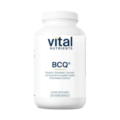 Vital Nutrients BCQ bottle front, supports joint comfort and daily wellness.