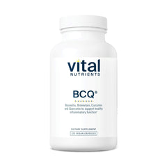 Vital Nutrients BCQ bottle pour demonstrates vegan joint support formula.