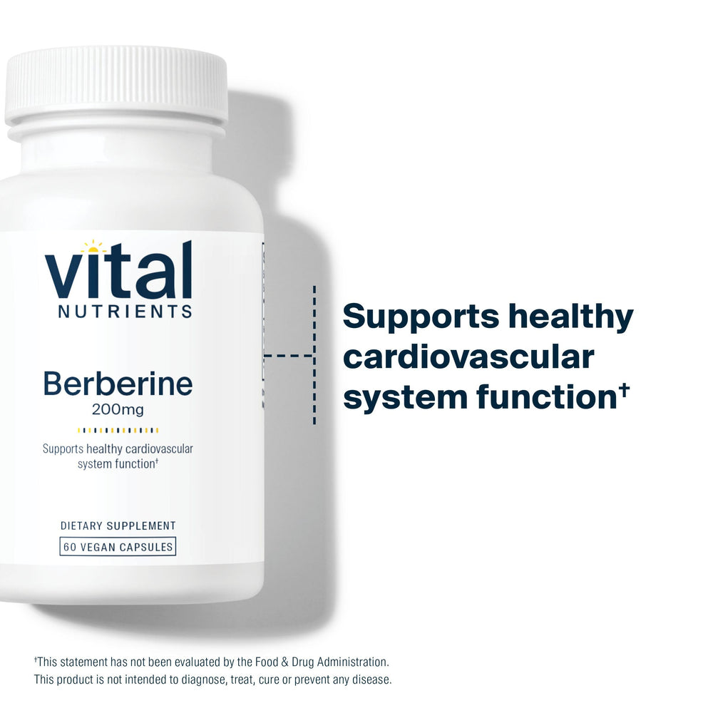 Vital Nutrients Berberine allergen-free label emphasizing non-GMO and clean label