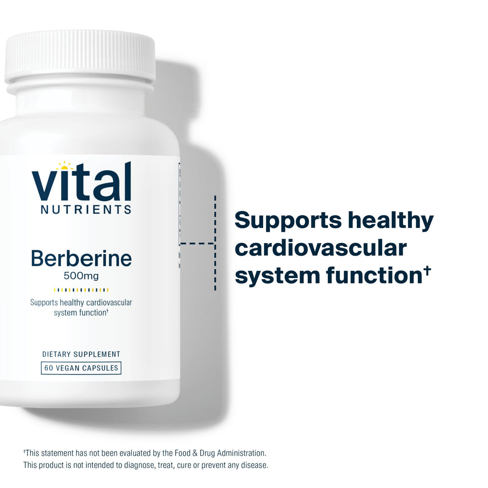 Vital Nutrients Berberine packaging on shelf conveying trusted brand presence.
