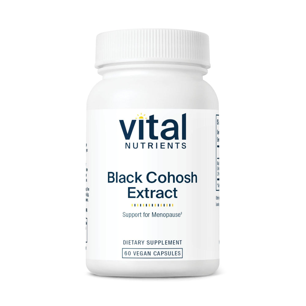 Vital Nutrients Black Cohosh 250mg bottle for menopause support.