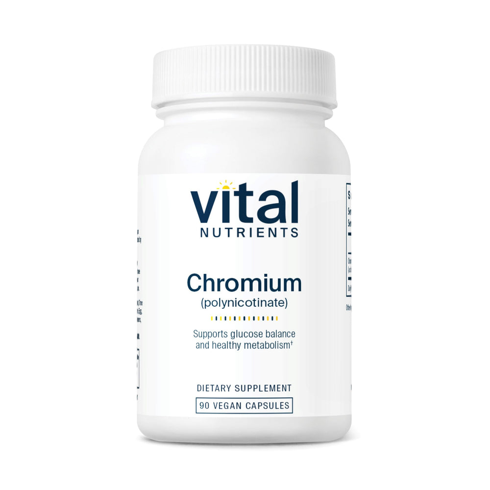 Vital Nutrients chromium polynicotinate bottle front view for daily wellness and metabolism support