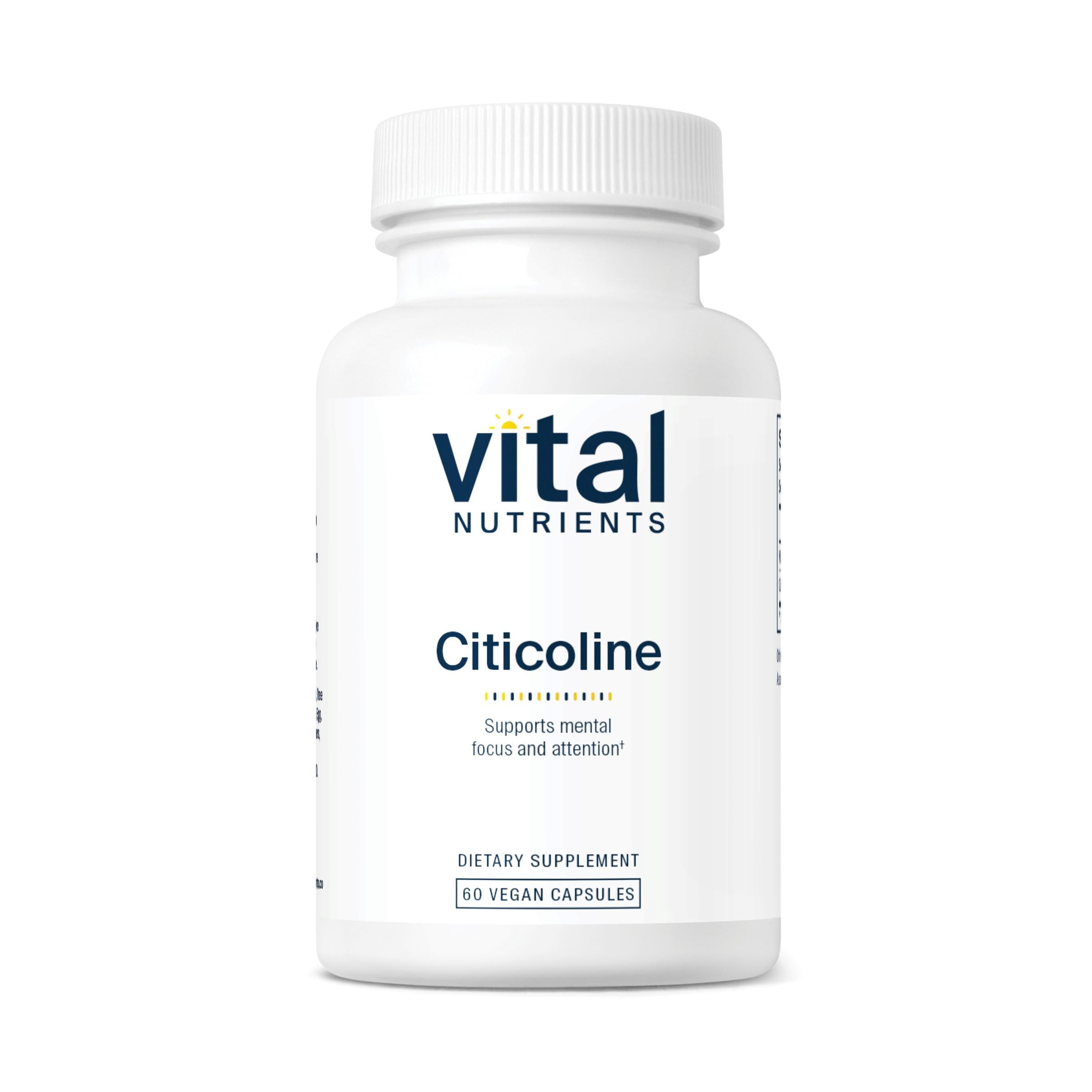 Vital Nutrients Citicoline 250 mg bottle front view supports mental clarity.