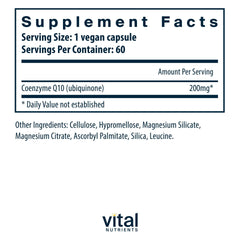 CoQ10 capsules close-up showing vegan, non-GMO formula for daily vitality
