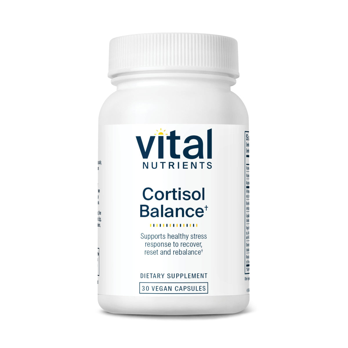 Vital Nutrients Cortisol Balance bottle front for daily stress support