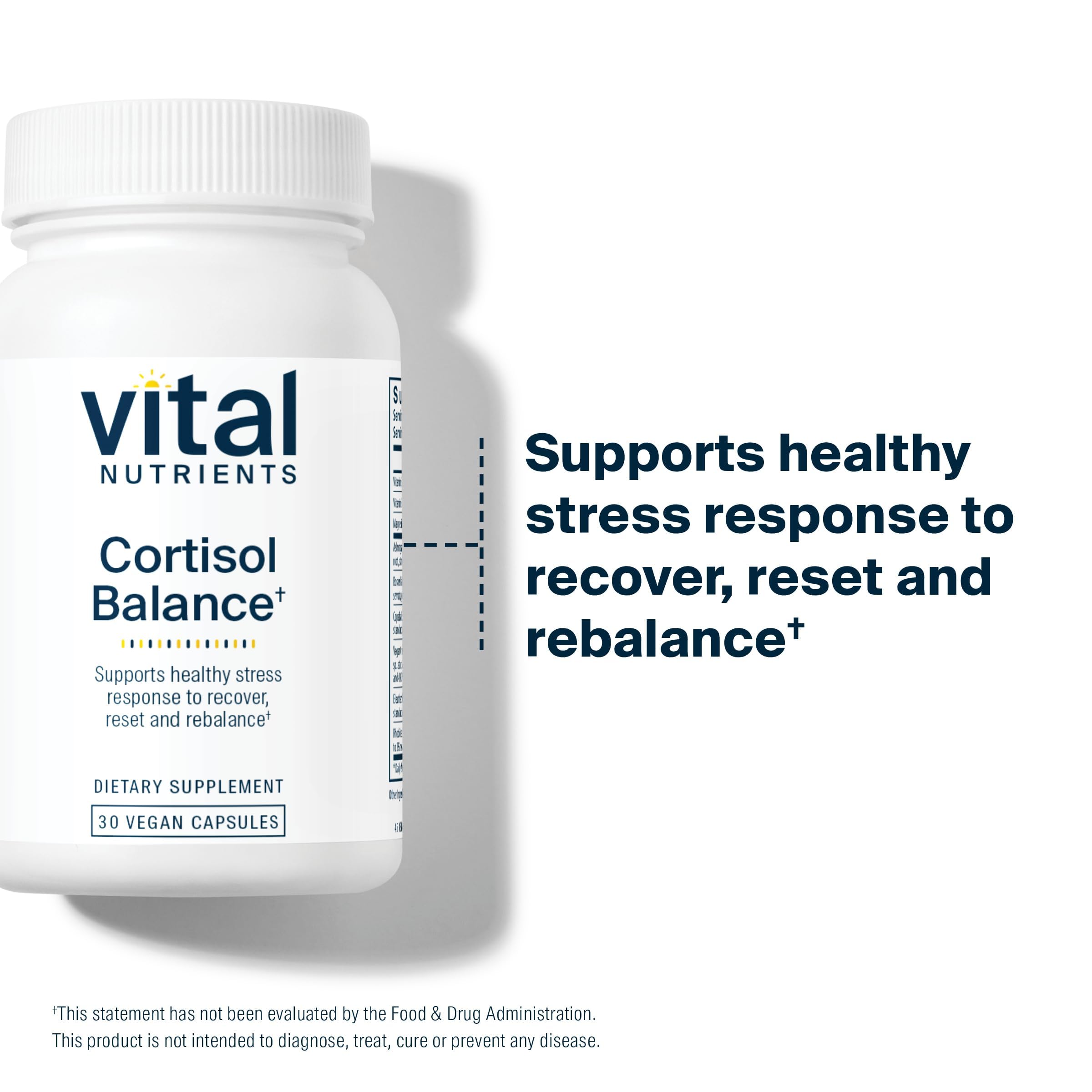 Label detail on Vital Nutrients Cortisol Balance vegan formula