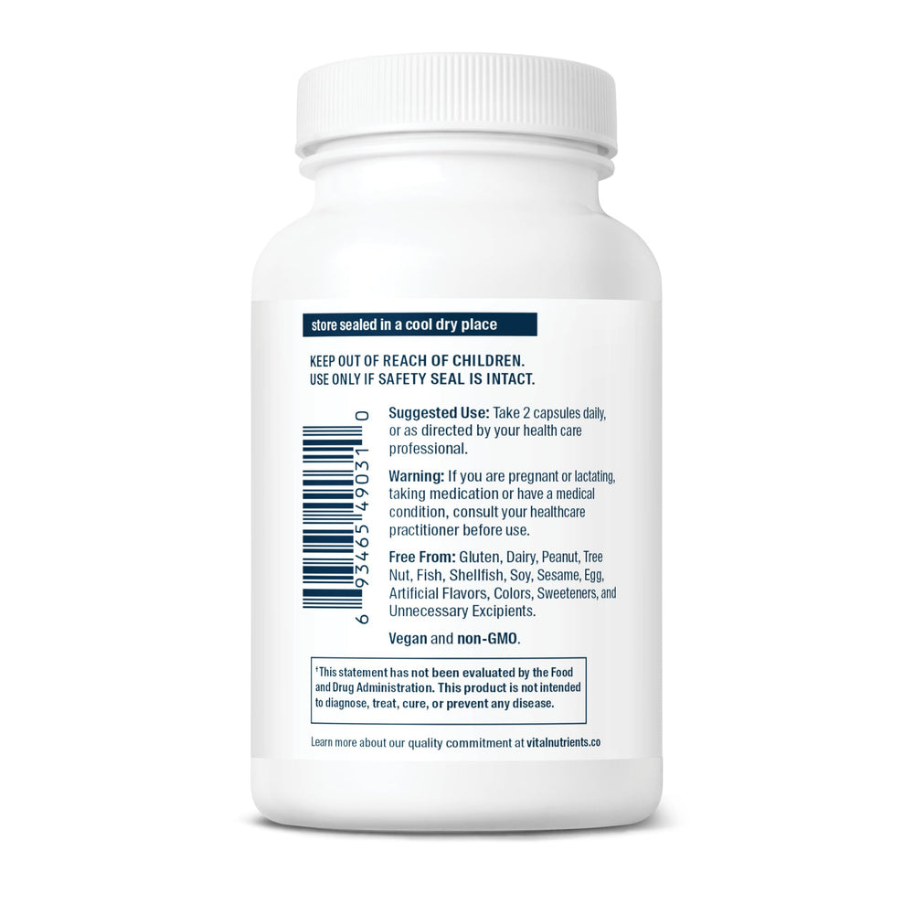 Vital Nutrients Cortisol Balance vegan formula supports daily resilience.