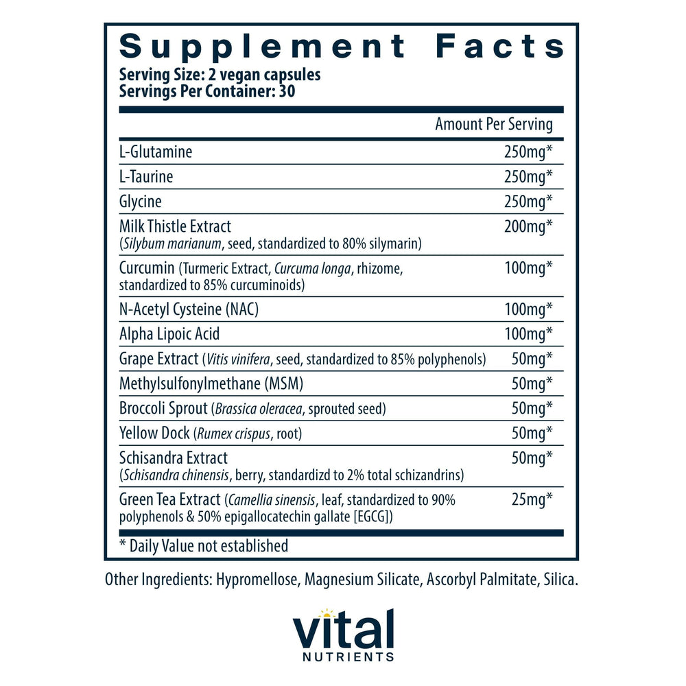 Vital Nutrients Detox Formula capsules closeup for easy intake