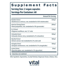 Vital Nutrients Energy Plus capsules ready for daily adaptogenic stamina support