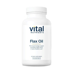 Vital Nutrients flax oil 3000mg bottle front showing high-ALA content
