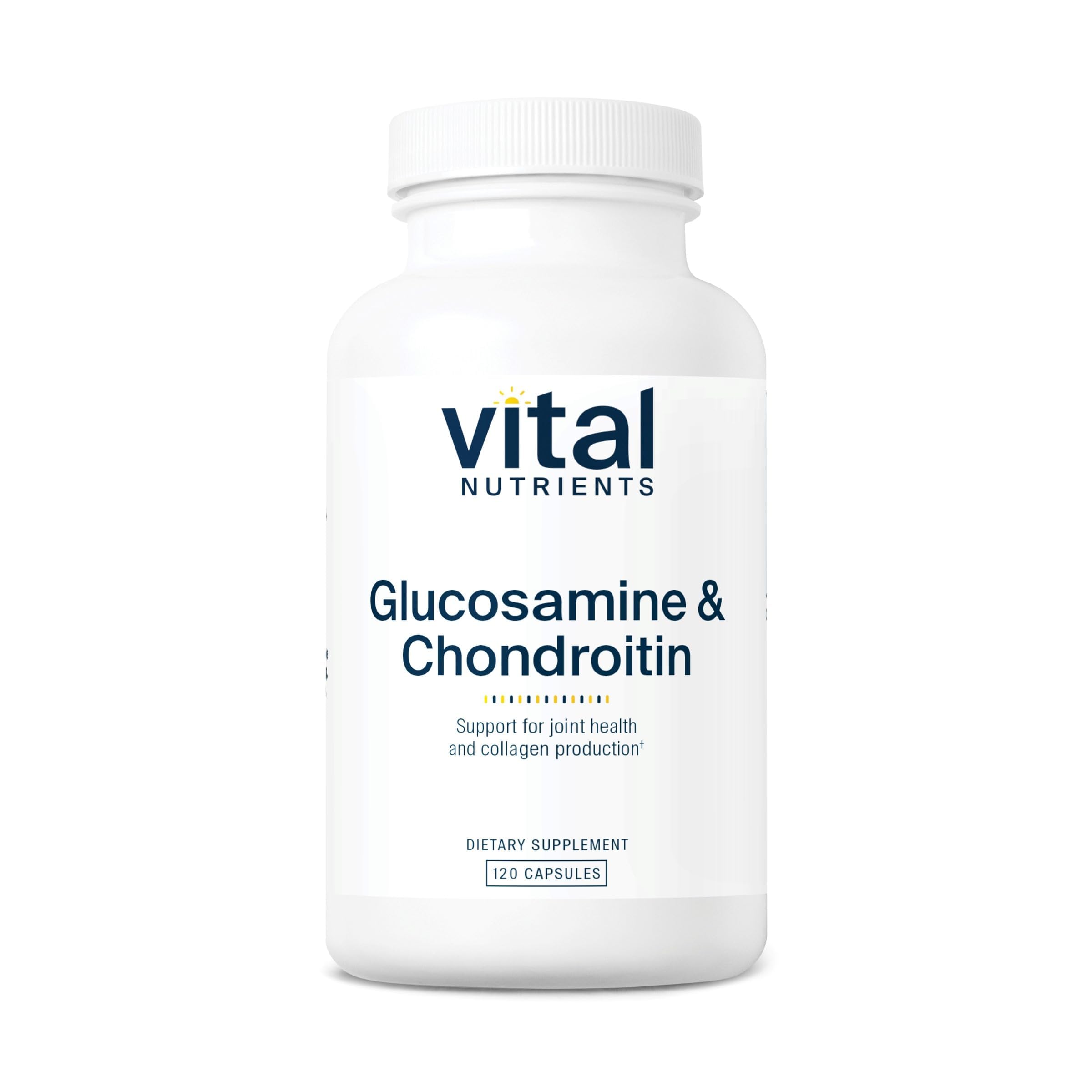 Vital Nutrients Glucosamine & Chondroitin bottle front supports joint mobility