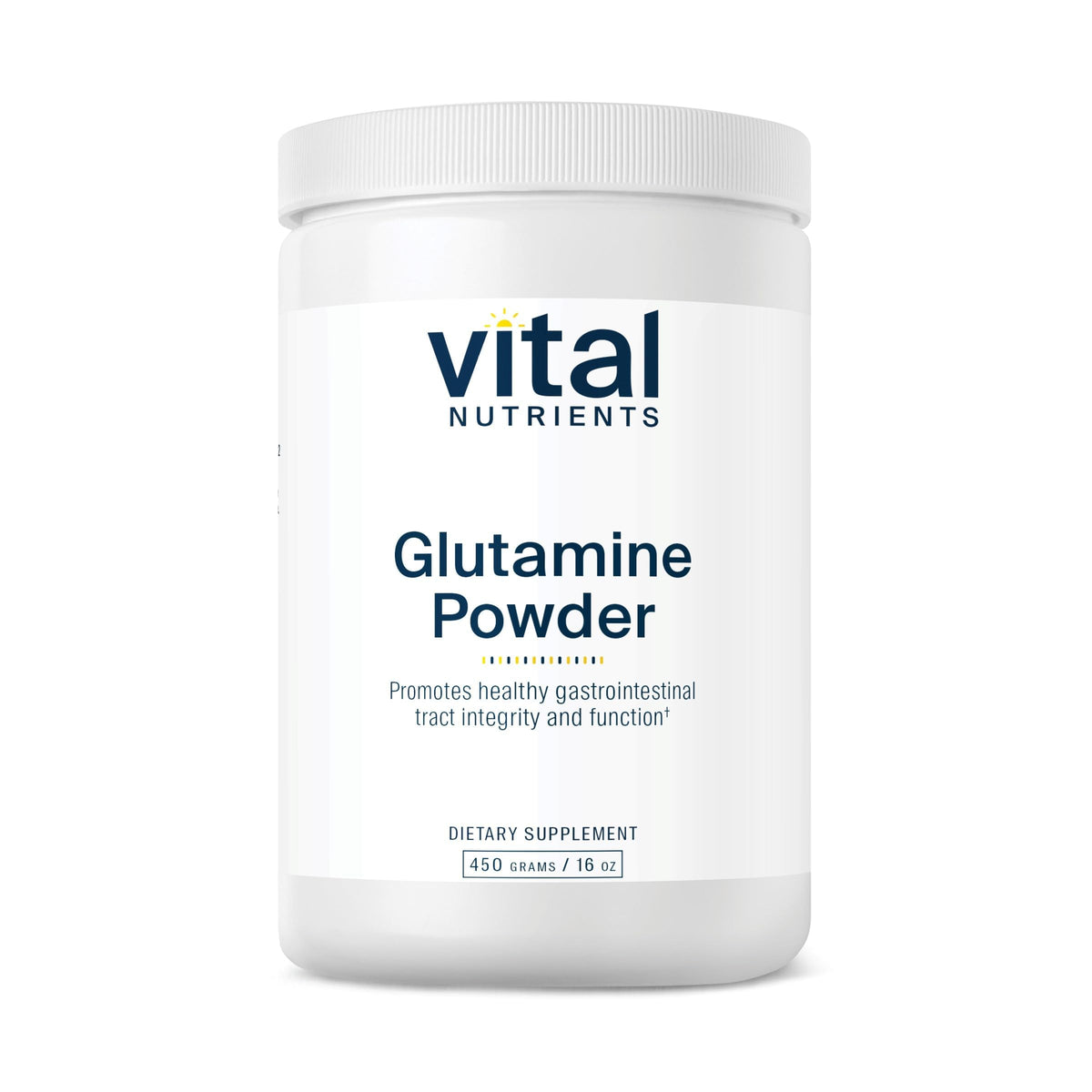 Vital Nutrients Glutamine powder bottle pour for easy daily supplementation and GI support