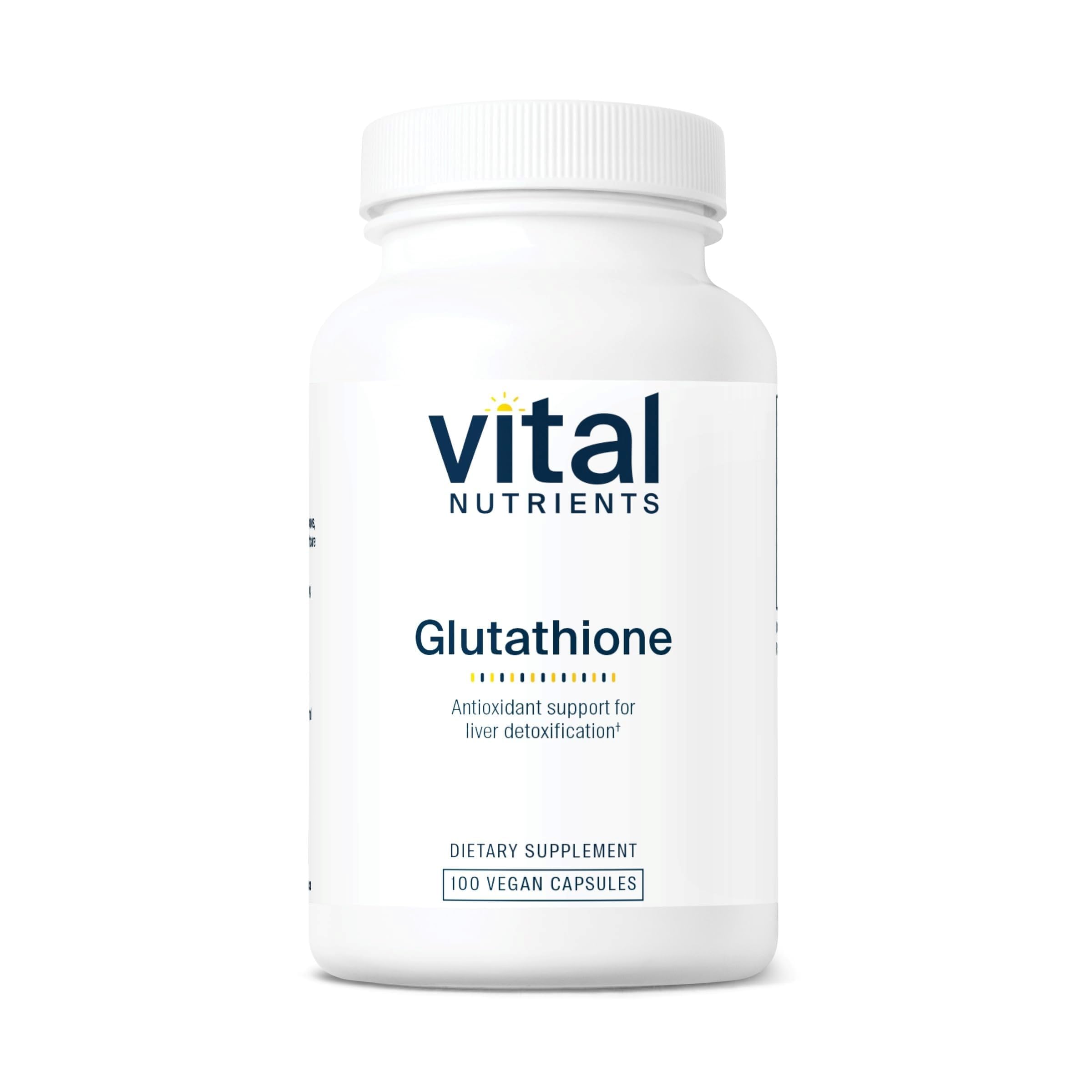 Vital Nutrients Glutathione 400mg bottle with liposomal delivery for detox support
