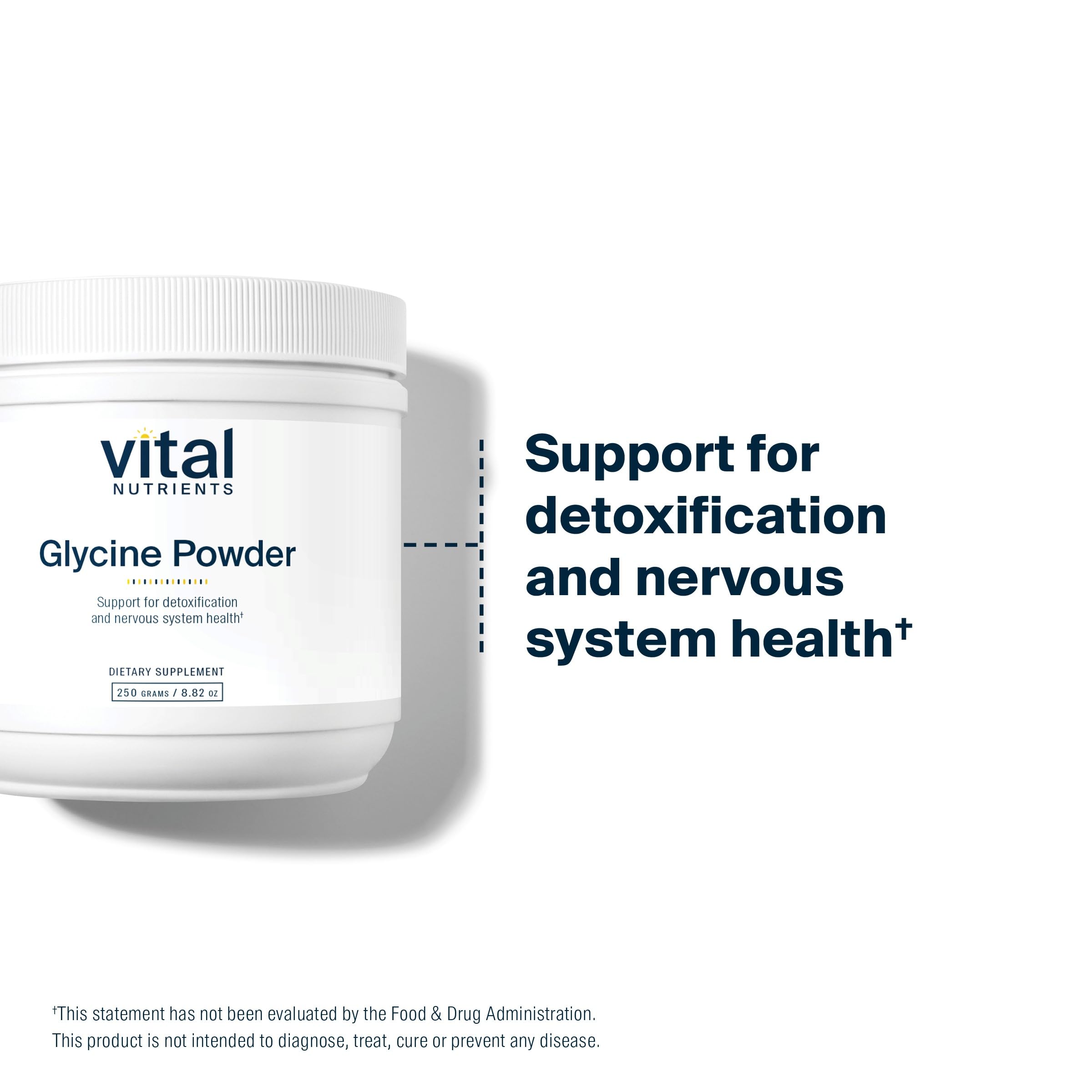 Vital Nutrients Glycine Powder finished tin signals premium storage and freshness.