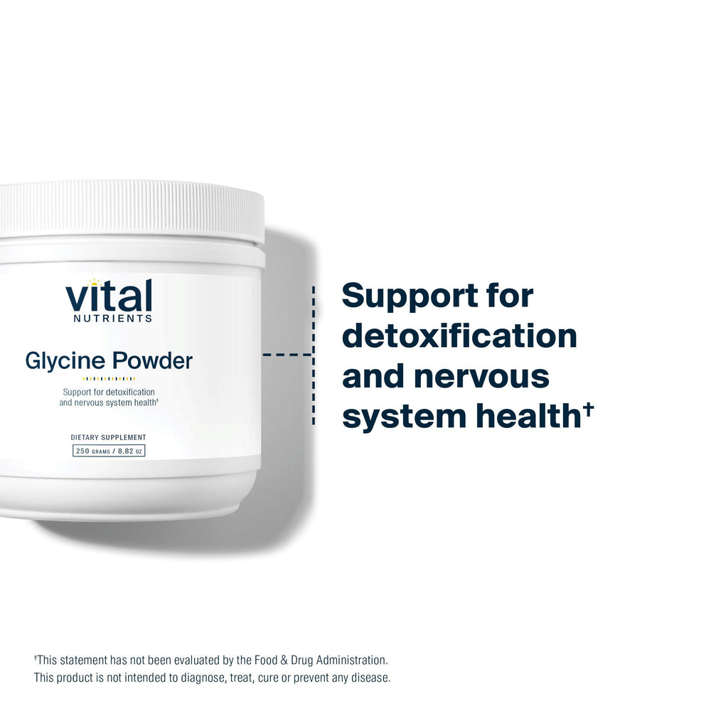Vital Nutrients Glycine Powder finished tin signals premium storage and freshness.