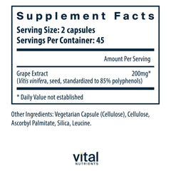 Close-up of grape seeds from Vital Nutrients grape seed extract showing natural antioxidants