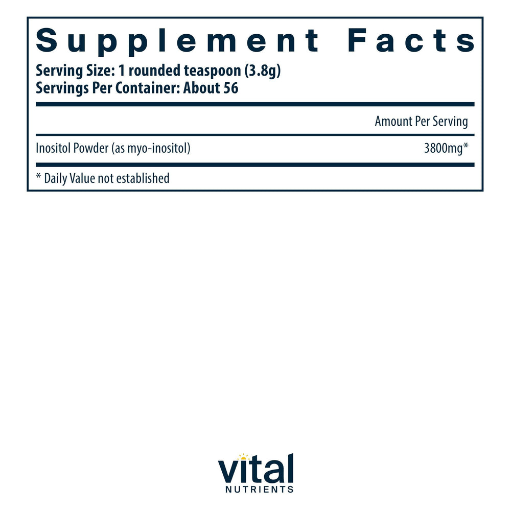 Vital Nutrients Inositol Powder serving scoop for easy daily dosage