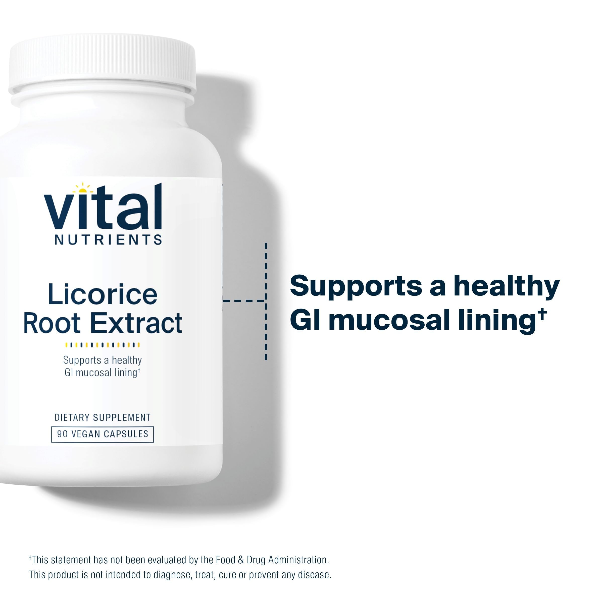 Vital Nutrients licorice root extract label shows 400 mg per capsule for energy support
