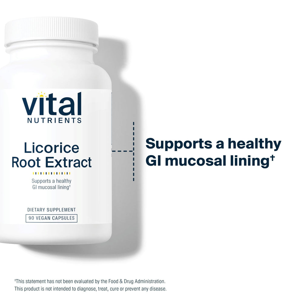 Vital Nutrients licorice root extract label shows 400 mg per capsule for energy support