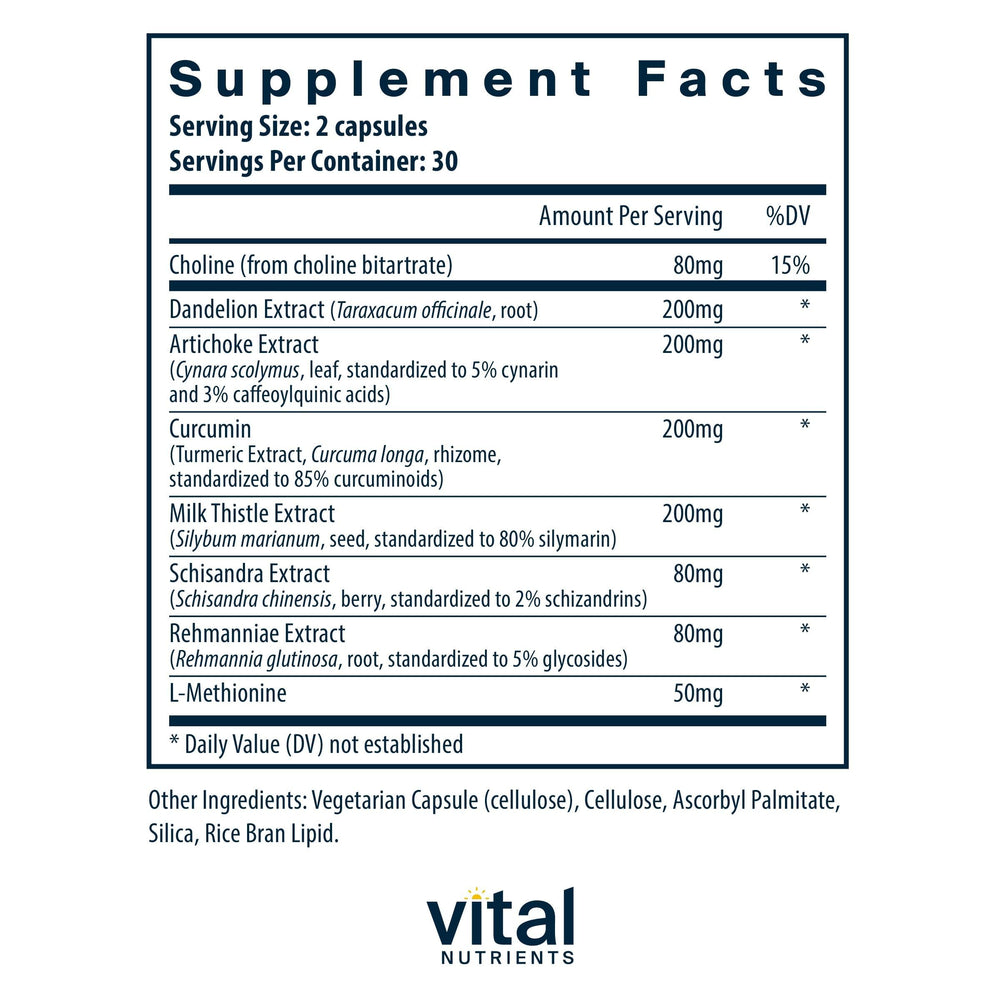 Vital Nutrients Liver Support capsules showcasing vegan formula for everyday health.
