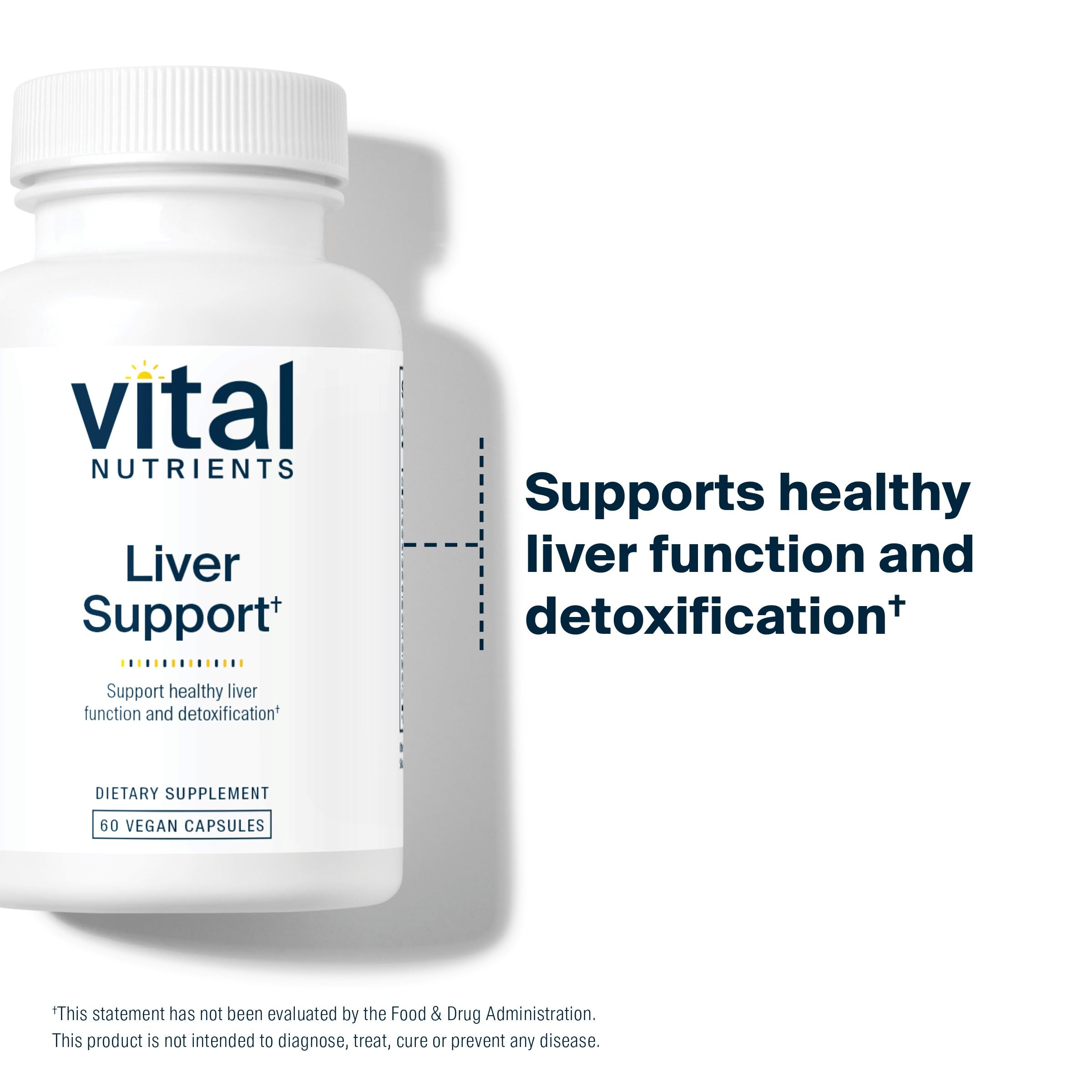 Vital Nutrients Liver Support bottle on kitchen counter for routine wellness.