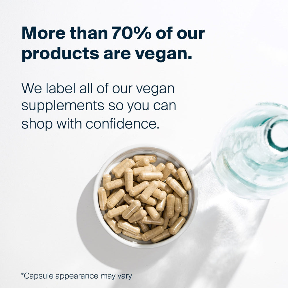 Vital Nutrients Liver Support vegan label, allergen-free and clean-label formulation.