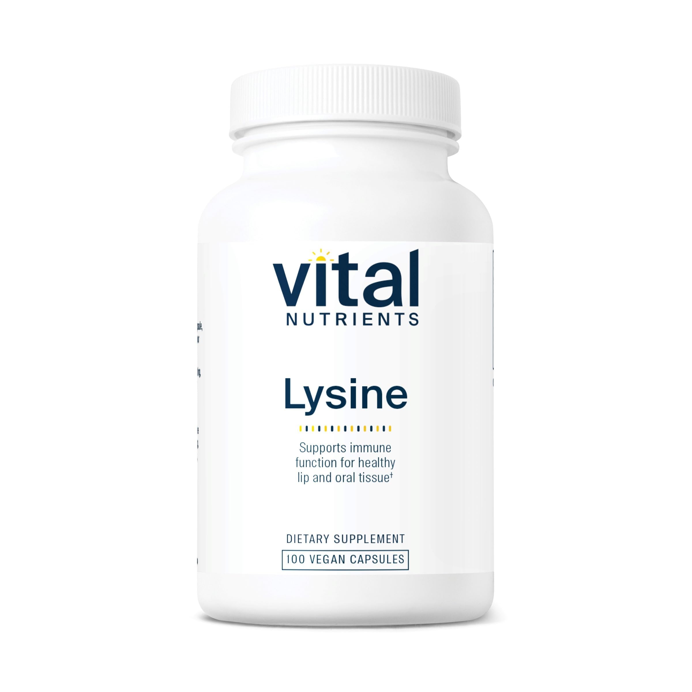 Vital Nutrients Lysine 500mg capsules for clean formulation and tissue support
