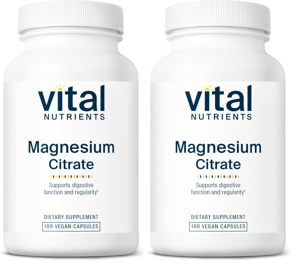 Vital Nutrients Magnesium Citrate bottle close-up for easy daily relaxation support.