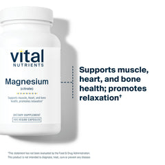Vital Nutrients label close-up highlighting allergen-free vegan formula.