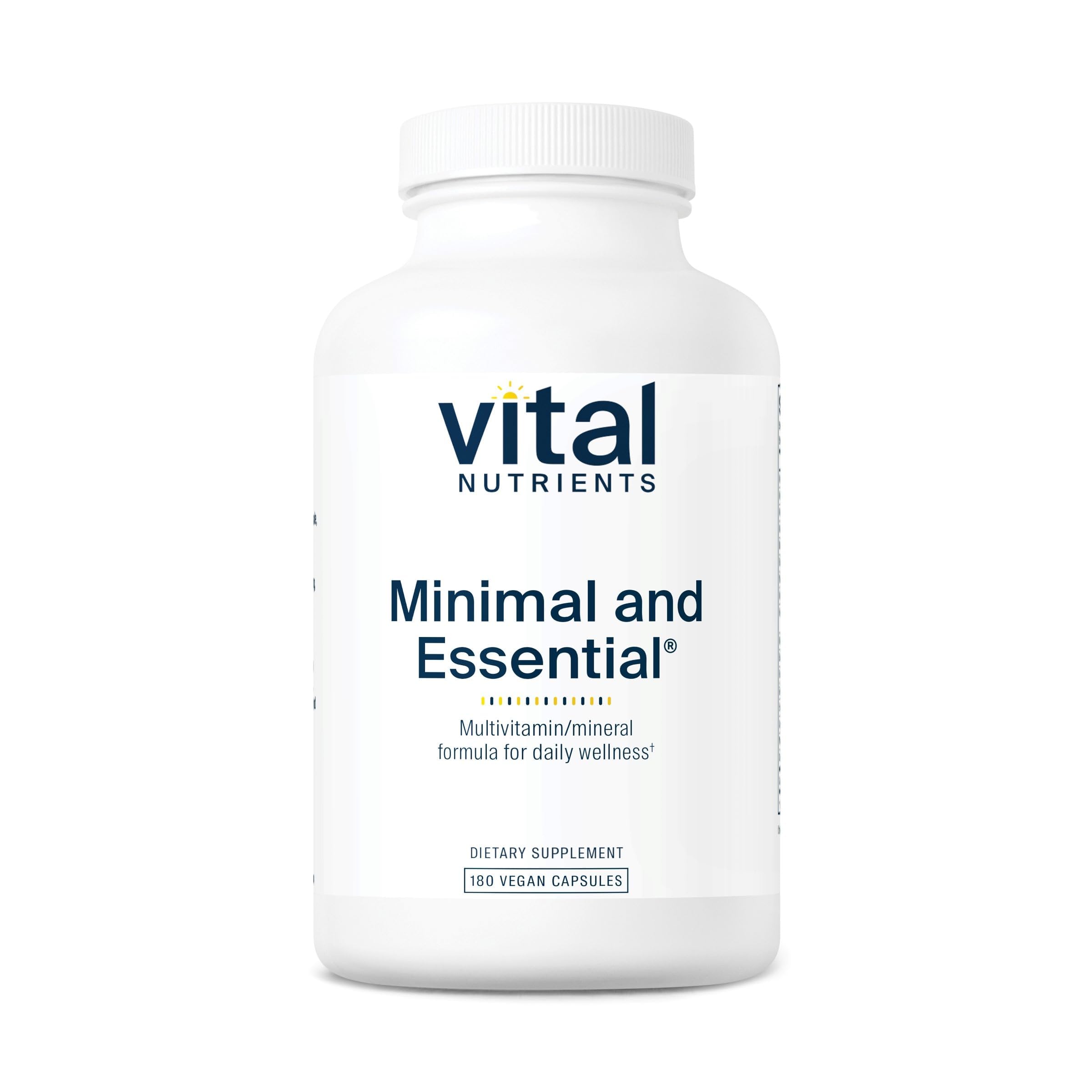 Vital Nutrients Minimal Essential bottle showing a daily wellness staple for vegetarians