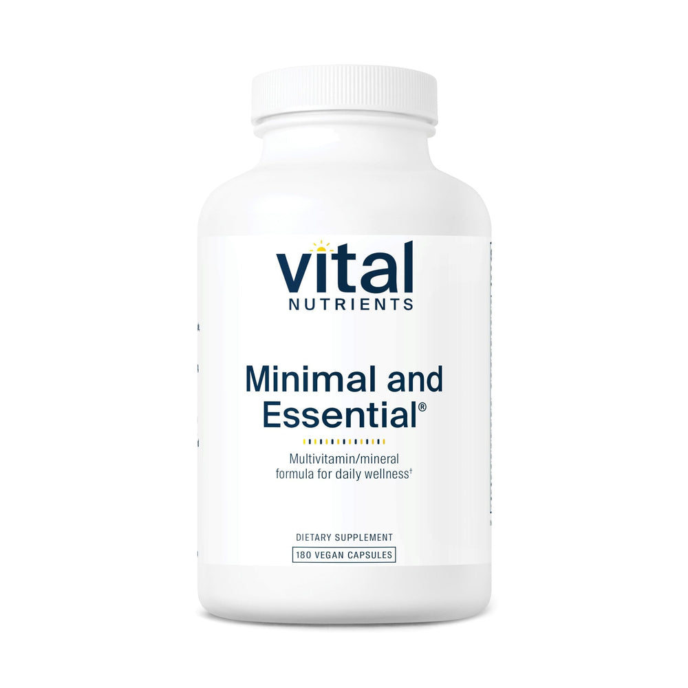 Vital Nutrients Minimal Essential bottle showing a daily wellness staple for vegetarians