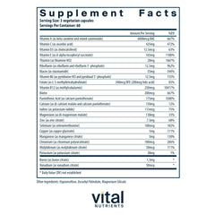Vital Nutrients Multi-Nutrients 3 capsules close-up with citrate/malate formula