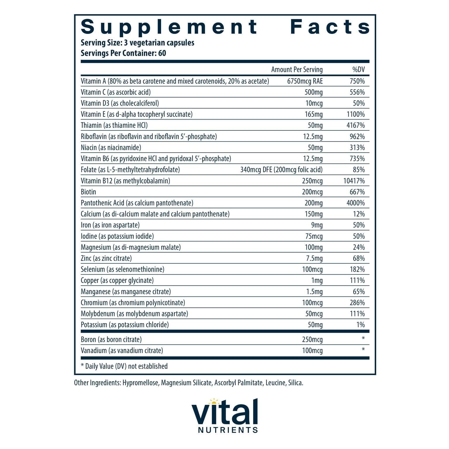 Vital Nutrients capsules pour for easy daily supplementation.