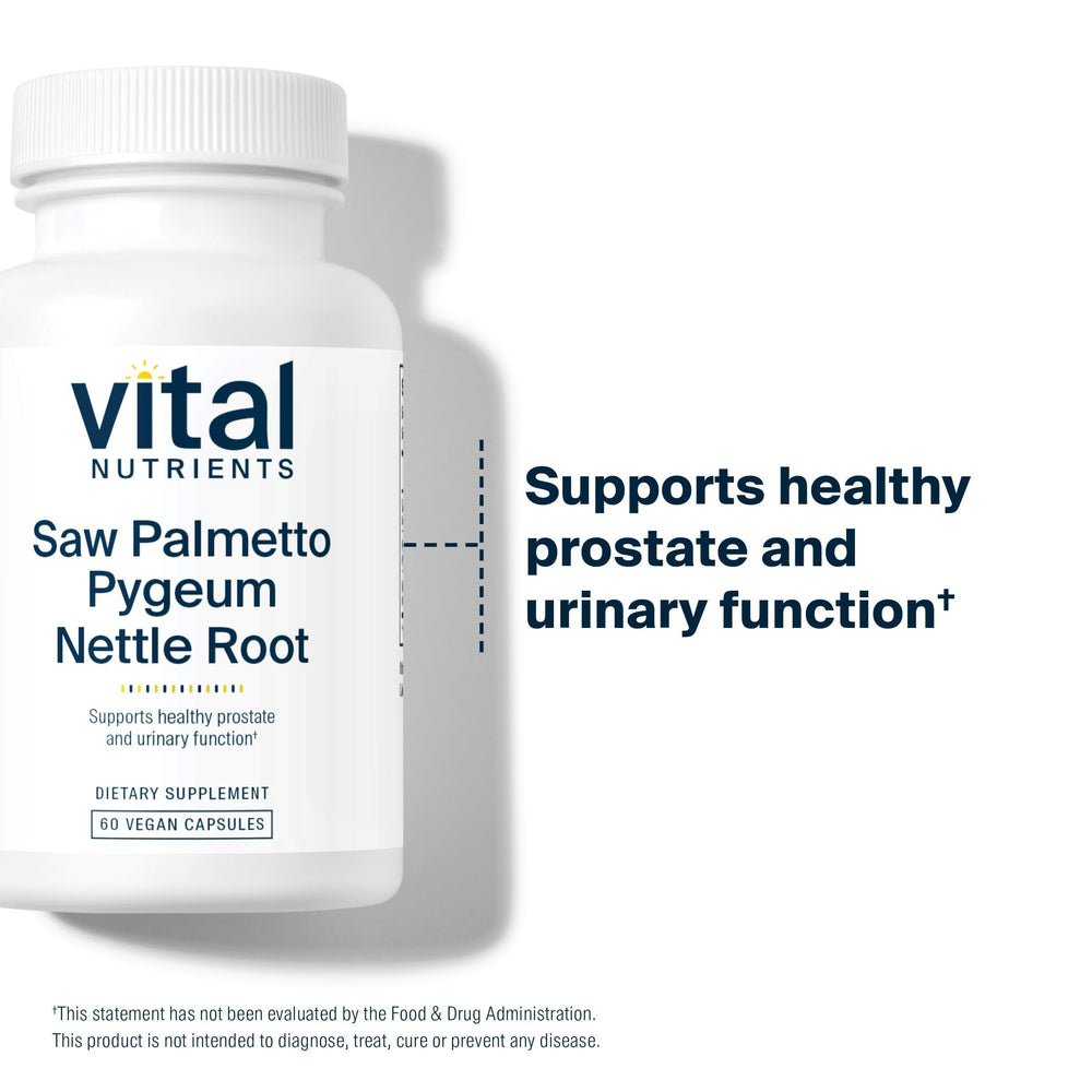 Vital Nutrients Nettle Root capsules in vegan, allergen-free formula for prostate health