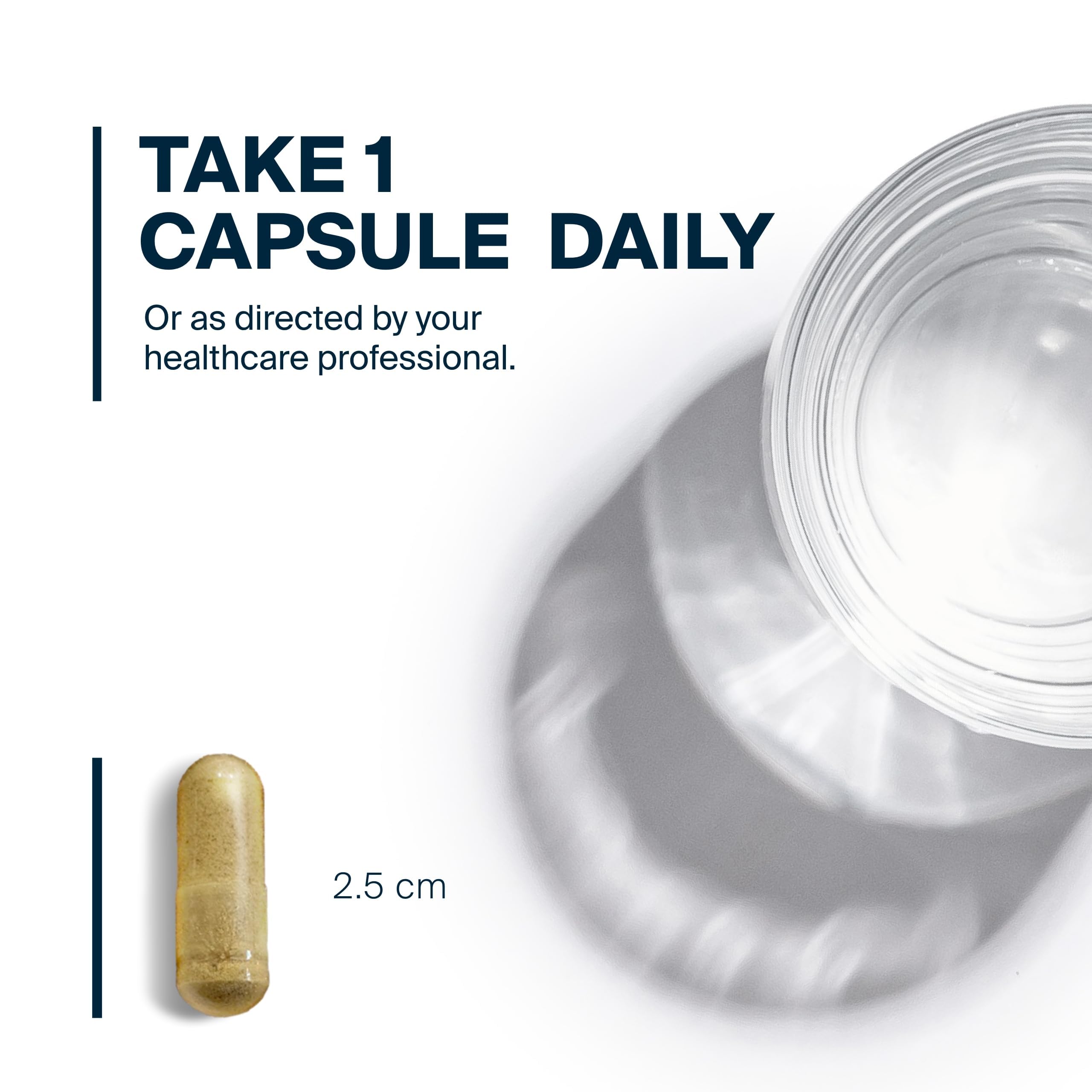 Bottle with scoop highlights convenient daily dose for busy mornings