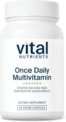Vital Nutrients once daily multivitamin bottle promotes steady daily wellness